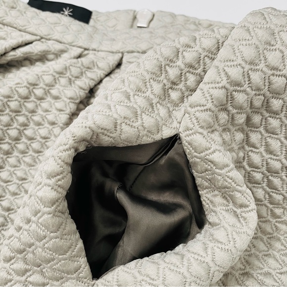 Isabel Marant sz 2 Quilted Mini Skirt Pleated Silver Wool Silk Waist 29" - Picture 6 of 14